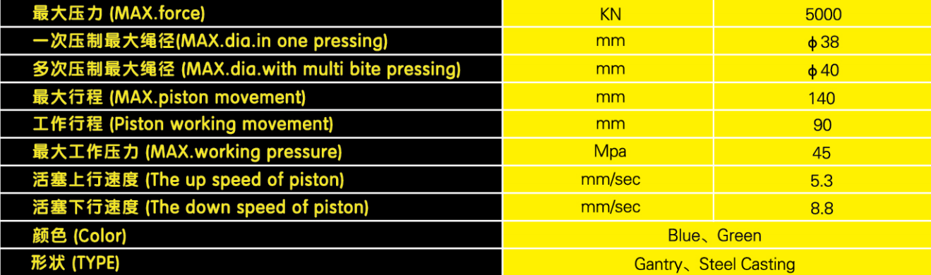 500吨压套机参数