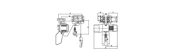 DR低净空型电动葫芦1t-7.5t结构图 DR低净空型电动葫芦1t-7.5t结构图